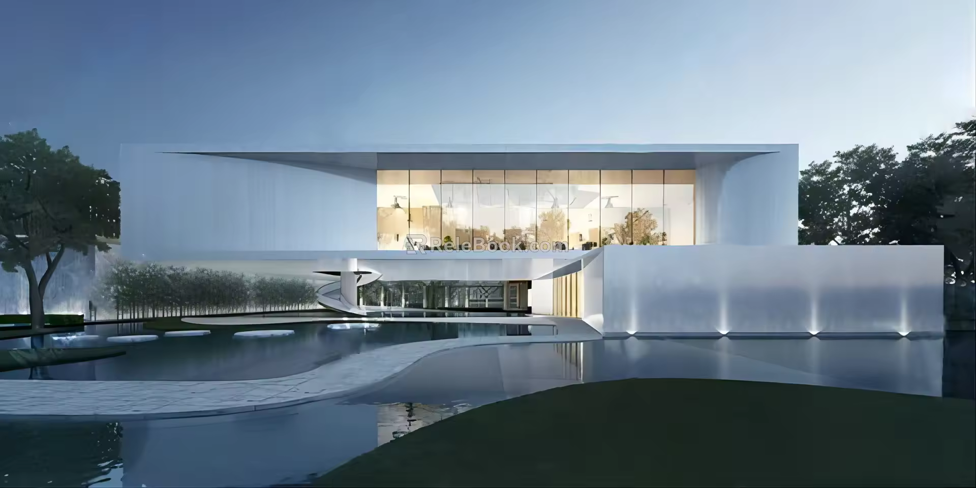Modern Sales Office Architecture Exhibition Art Gallery Architecture 3d model