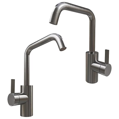 Modern Stainless Steel Kitchen Faucets With Curved Spout And Single Handle Design 3d model