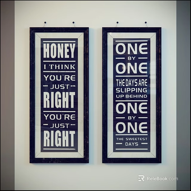 Framed Wall Art Prints With Honey And Days Inspired Quotes For Home Decor 3d model 