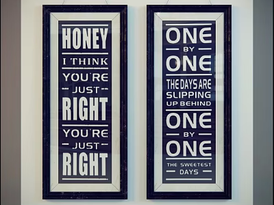 Framed Wall Art Prints With Honey And Days Inspired Quotes For Home Decor 3d model
