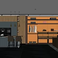 Modern Wardrobe Room With Wooden Cabinets Clothing Racks Display Shelves And Lighting