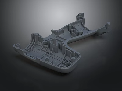 Gray Mechanical Structural Component With Multiple Holes And Support Brackets For Device 3d model