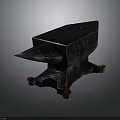 Black Metal Anvil With Sturdy Base And Red Feet Classic Design