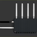 Daily Use Electrical Appliance Wireless Router With Multiple White Antennas And Gray Exterior Design