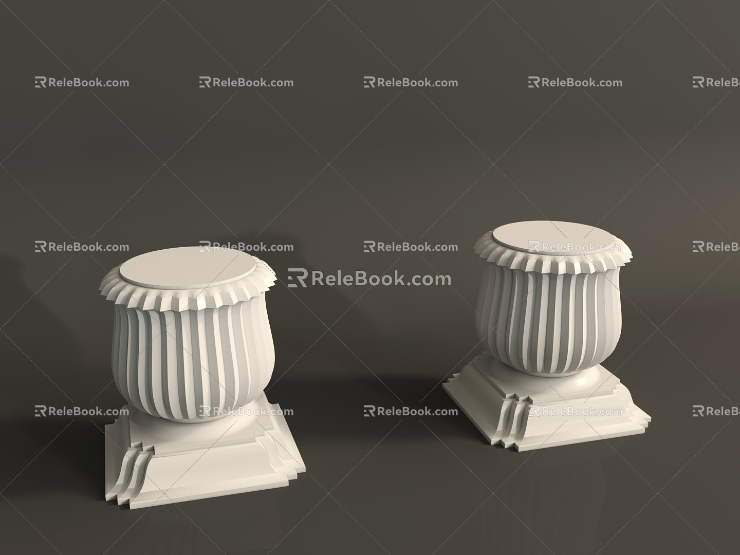 European column pier cylindrical foundation 3d model