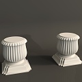 European column pier cylindrical foundation 3d model