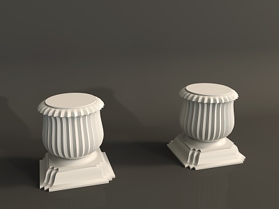 European column pier cylindrical foundation 3d model