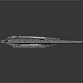 3D Aerospace Model of Cosmic Space Station with Circular Structure Extended Arms and Textured Surface