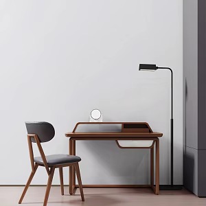 Modern desk chair desk chair combination 3d model