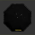 Black Umbrella Featuring Yellow STREET WEAR Text And Silver Handle On Gray Gradient Background