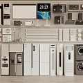 Modern Home Appliances Collection Featuring Refrigerators Washing Machines TVs And Air Conditioners