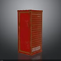 Red Shipping Container Storage Structure With Metal Frame And Industrial Design