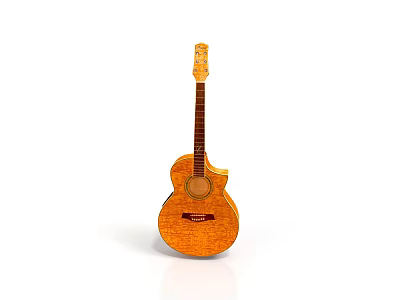 Natural Wood Acoustic Guitar with Classic Design for Daily Life Supplies 3d model