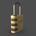 Code lock sub-lock head metal lock copper lock door lock old lock antique lock retro lock low face number low model simple model game video level 3d model