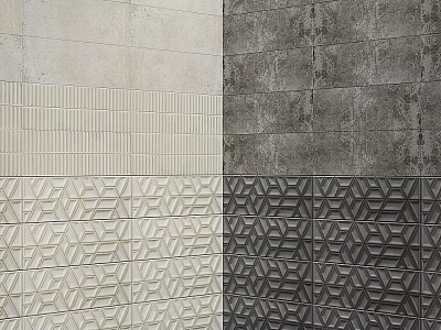 Tile Components With Different Textures And Color Patterns For Interior Design 3d model
