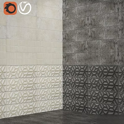 Tile Components With Different Textures And Color Patterns For Interior Design 3d model