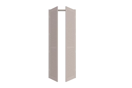 Modern louver door fixed louver swing door 3d model