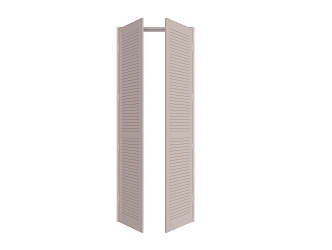 Modern louver door fixed louver swing door 3d model