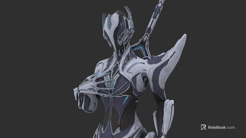 Futuristic Sci Fi Weapon Design With Mechanical Blade And Robotic Armor Details 3d model