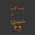 Vintage Industrial Equipment with Gear Wheels Telescopic Sight and Brass Components