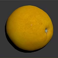 Fresh Ripe Yellow Orange With Smooth Texture On Dark Reflective Surface