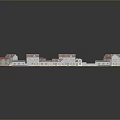 Traditional Architectural Complex 3D Model With Central Courtyard And Red Roofed Buildings