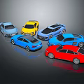 Various Colored Toy Cars Displayed Together In Group With Different Shades