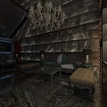 Stylish Bar Interior Design With Chandelier Leather Sofa And Marble Floor
