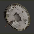 Intricate Circular Fortress Model Featuring Brick Walls And Defensive Buildings