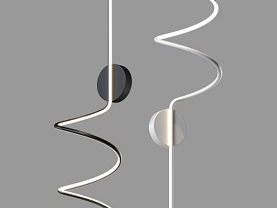 Modern Spiral Design Wall Sconce With Black And White Circular Elements 3d model