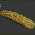 Homemade Freshly Baked Golden Crust Long Loaf Bread With Crispy Textured Surface