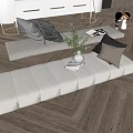 Modern Cushion Bay Window Cushion 3d model
