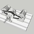 Mechanical Belt Drive System With Dual Motors And Metal Linear Slide 3d model