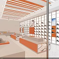 Interior Space Design Specialty Store With Modern Display Shelves And Decor Elements 3d model
