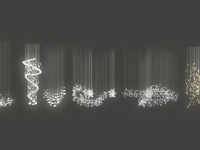 Modern Chandelier Designs With Unique Hanging Structures And Crystal Pendant Elements For Interior Decoration 3d model
