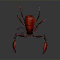 Vibrant Red Aquatic Lobster With Large Claws And Segmented Body Against Black Background