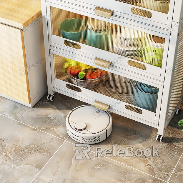 Modern sweeping robot kitchen locker model