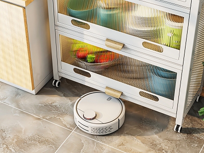 Modern sweeping robot kitchen locker model