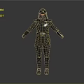 Game Movie Character Wearing Dark Uniform With Helmet And Red Eyes