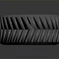 Car Tire With Deep Tread Pattern 3D Render On Gray Background
