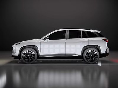 White Modern SUV Car With Sleek Exterior Design And Black Alloy Wheels 3d model