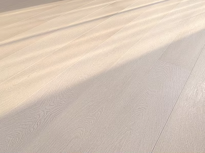 Light Colored Wooden Floor With Natural Wood Grain And Sunlight Patterns 3d model