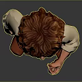 3D Character Model With Red Curly Hair Green Vest White Shirt Brown Pants And Boots