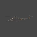 Military Attack Helicopter With Camouflage Paint Rotors And Weapons System