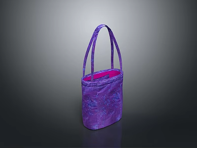 Stylish Purple Textured Handbag With Pink Interior And Double Handles Design 3d model