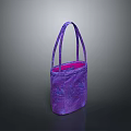 Stylish Purple Textured Handbag With Pink Interior And Double Handles Design