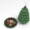 Festive Christmas Food Platter With Santa Design Snowflake Decor And Green Tree