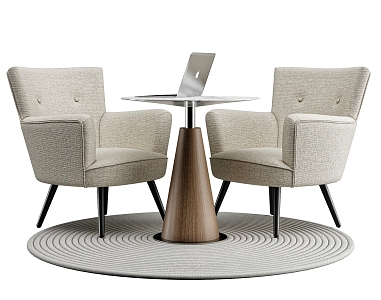 Modern Negotiation Table and Chair Combination Coffee Table and Chair Combination Casual Table and Chair Combination Carpet Computer Round Table 3d model