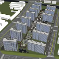 Modern Urban Residential Complex Aerial View With High Rise Buildings Roads And Green Spaces