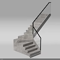 Elegant Modern Marble Staircase With Black Metal Railing And Floating Steps
